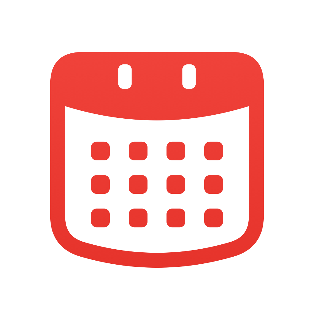 The Riff mark alone: the calendar outline in red on a transparent background