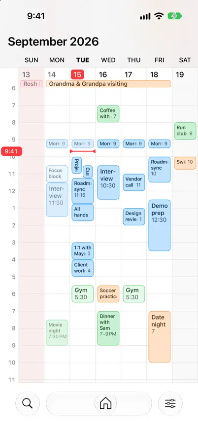 One week, light